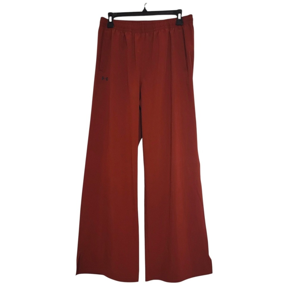 Under Armour Womens Wide Leg Athletic Pants Rust Orange Elastic Waist Small - Picture 2 of 10